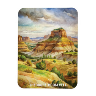 Theodore Roosevelt National Park Watercolor  Magnet