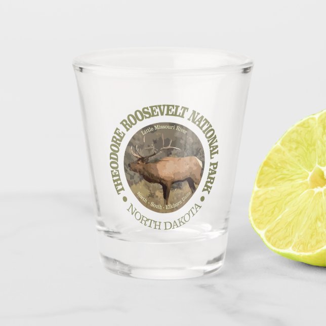 Theodore Roosevelt NP Shot Glass (Front)