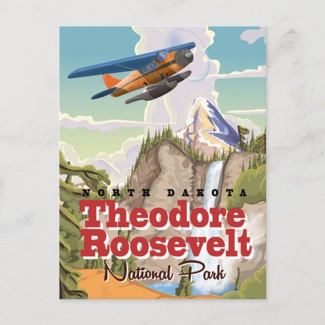 Theodore Roosevelt Park vintage travel poster Postcard (Front)