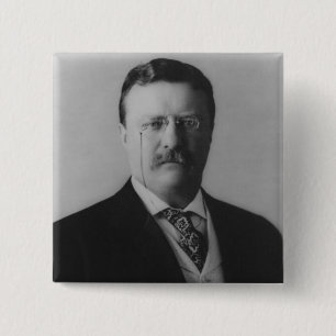 Theodore Roosevelt Portrait 15 Cm Square Badge
