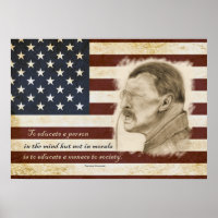 Theodore Roosevelt Portrait and Education Quote