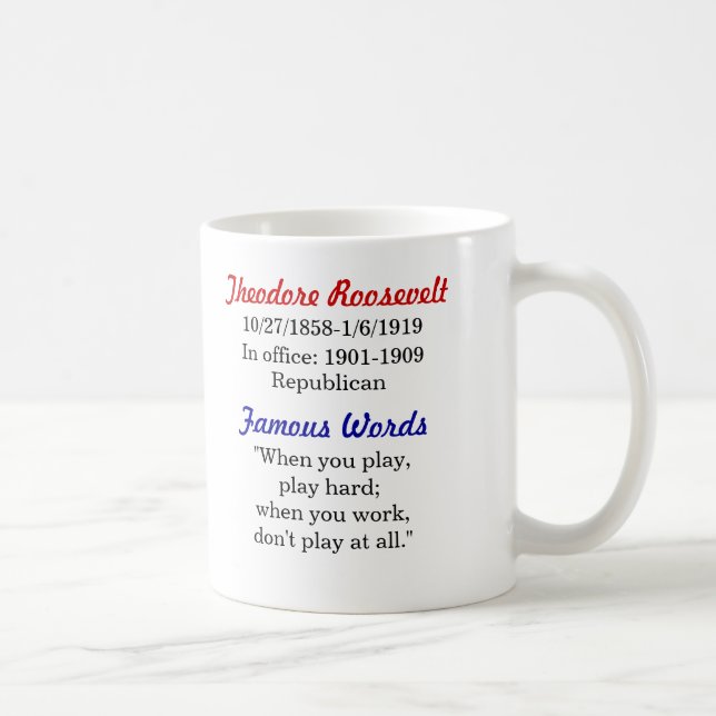 Theodore Roosevelt Quote Mug (Right)