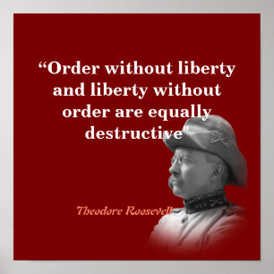 Theodore Roosevelt Quote On Order And Liberty Poster