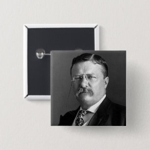 Theodore Roosevelt Teddy President Republican 15 Cm Square Badge
