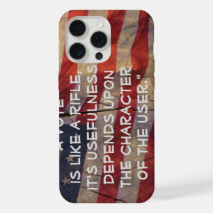 Theodore Roosevelt Vote Quote US Flag iPhone 15 Pro Max Case