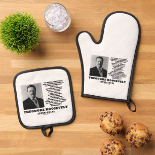 Theodore Roosevelt Waste Destroy Natural Resources Oven Mitt & Pot Holder Set