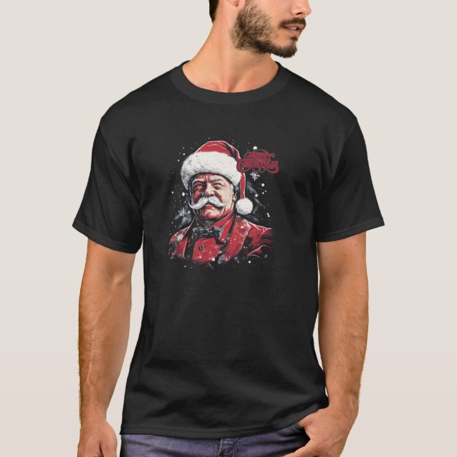Theodore Teddy Roosevelt Funny Merry Christmas San T-Shirt (Front)