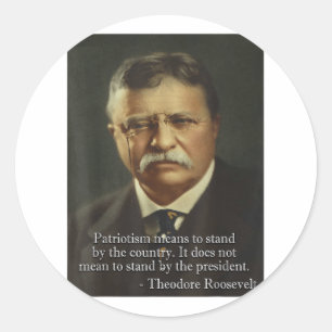 Theodore Teddy Roosevelt Meme _ Anti Trump Tee  Classic Round Sticker