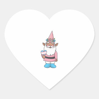 Theodore the Transgender Gnome Heart Sticker