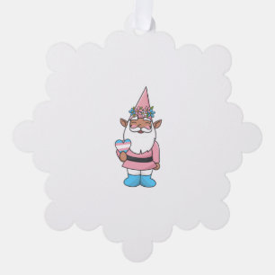 Theodore the Transgender Gnome   Tree Decoration Card
