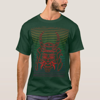 TheOf Red Samurai Mask Retro 2 T-Shirt