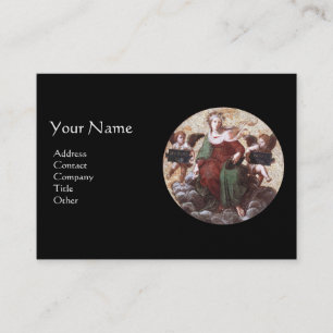 THEOLOGY Monogram, Black Pearl Paper Business Card