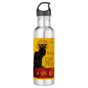 Theophile Steinlen - Le Chat Noir Vintage 710 Ml Water Bottle