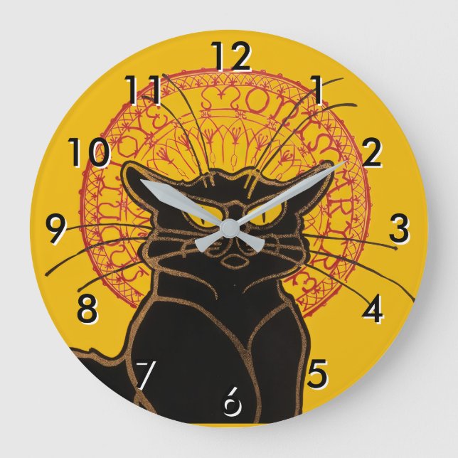 Theophile Steinlen - Le Chat Noir Vintage Large Clock (Front)