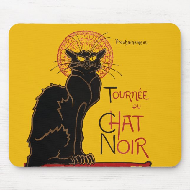 Theophile Steinlen - Le Chat Noir Vintage Mouse Pad (Front)