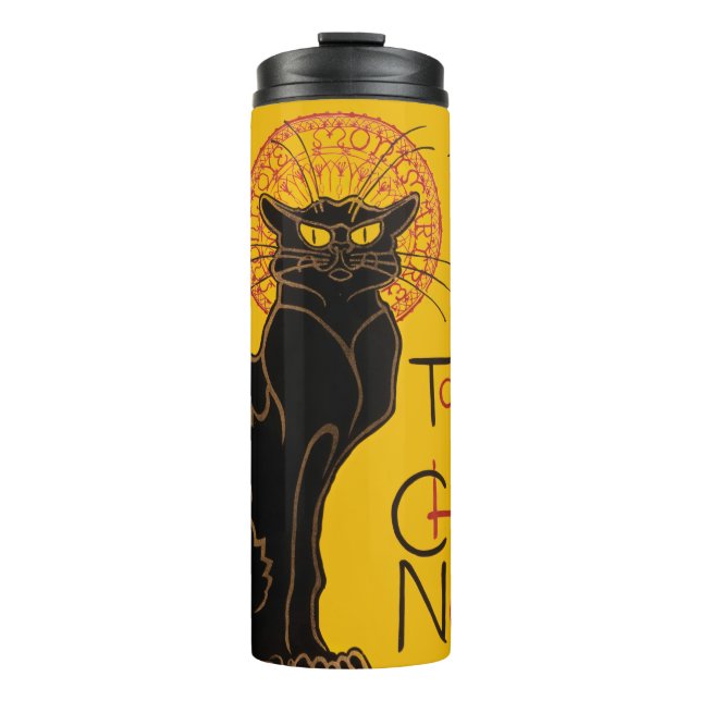 Theophile Steinlen - Le Chat Noir Vintage Thermal Tumbler (Front)