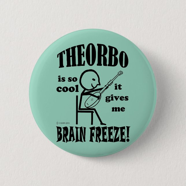 Theorbo, Brain Freeze 6 Cm Round Badge (Front)