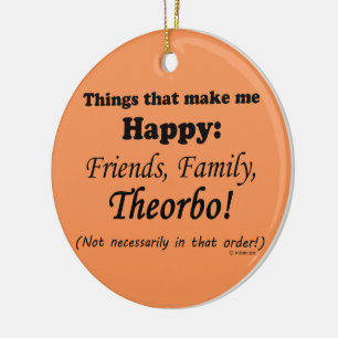 Theorbo Makes Me Happy Ceramic Tree Decoration