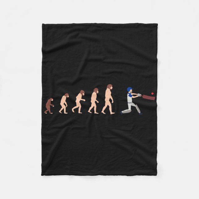 Theory Of Evolution Cricket Player Funny  Fleece Blanket (Front)