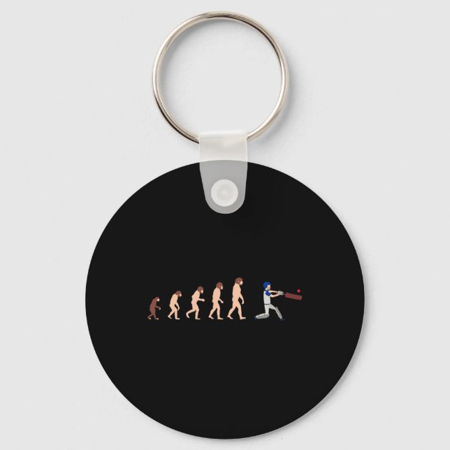 Theory Of Evolution Cricket Player Funny  Key Ring (Front)