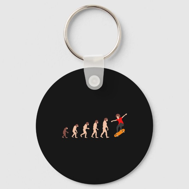 Theory Of Evolution Skateboarding Funny  Key Ring (Front)