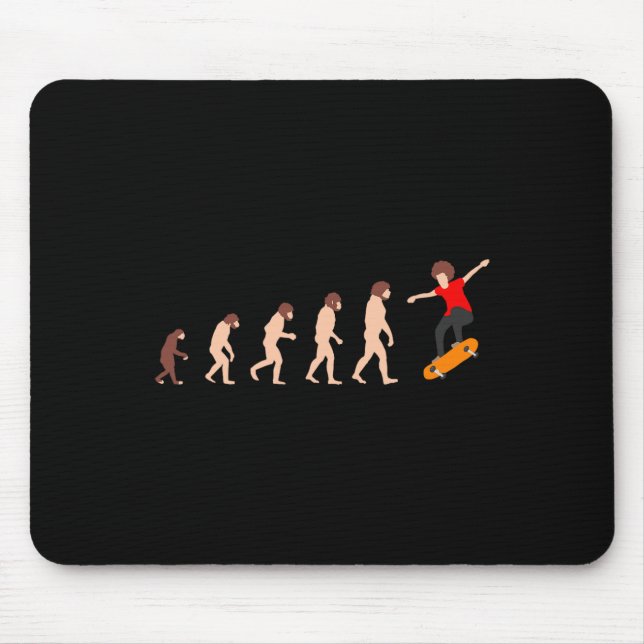 Theory Of Evolution Skateboarding Funny  Mouse Pad (Front)