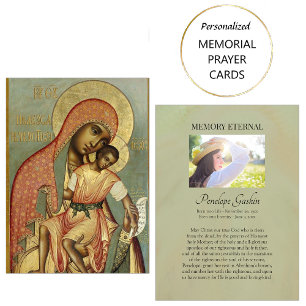 Theotokos and Baby Jesus Orthodox Funeral Card