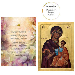Theotokos and Christ Child Pregnancy Prayer Card