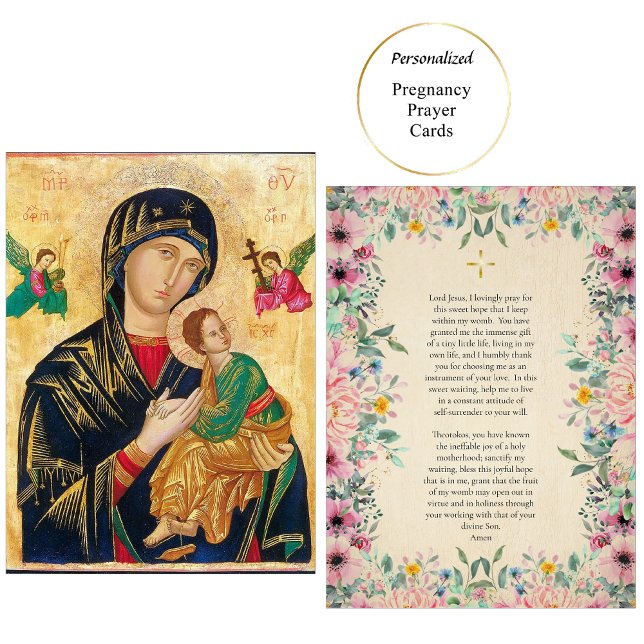 Theotokos and Christ Child Pregnancy Prayer Card   (Creator Uploaded)