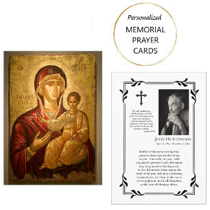 Theotokos and the Christ Child Funeral Prayer Card