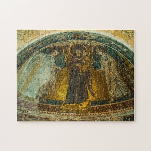 Theotokos and the Christ Child with Angels Icon Jigsaw Puzzle (Horizontal)