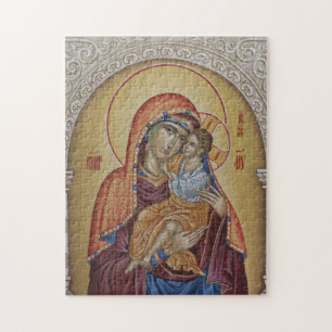Theotokos Christ Child Eastern Orthodox Icon Jigsaw Puzzle