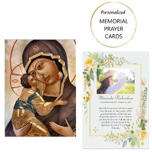 Theotokos Christ Child Photo Funeral Prayer Card