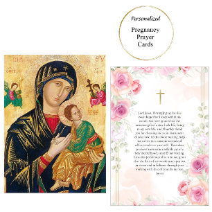 Theotokos Christ Child Pregnancy Prayer Card