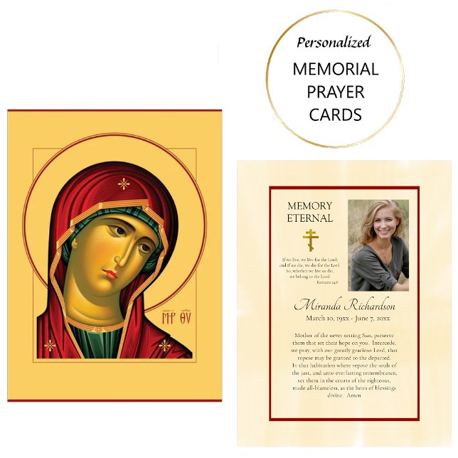 Theotokos Orthodox Christian Funeral Prayer Card (Creator Uploaded)
