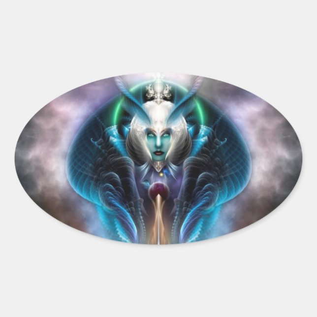 Thera The Ethereal Queen Oval Sticker (Front)