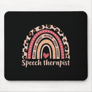Therapist 100th Day Of School Speech Therapy Rainb Mouse Pad