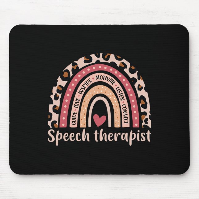 Therapist 100th Day Of School Speech Therapy Rainb Mouse Pad (Front)