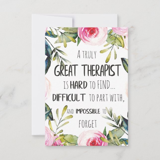 Therapist Appreciation Gift Thank you Quote (Front)