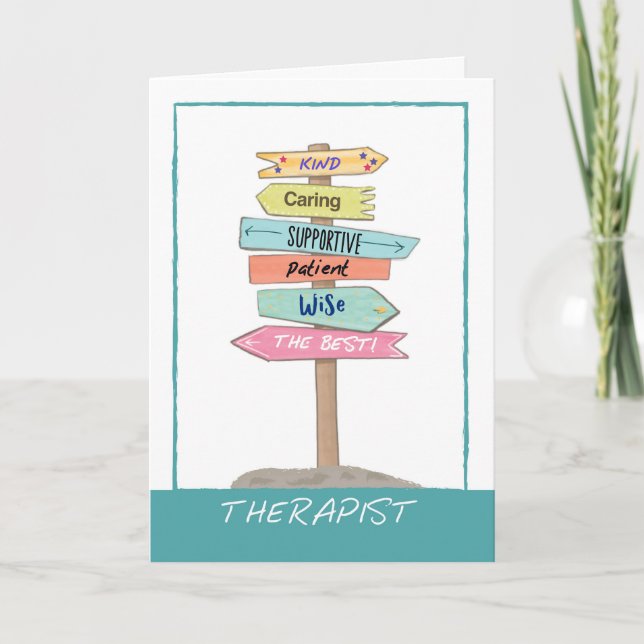 Therapist Appreciation Thank You Caring Supportive Card (Front)