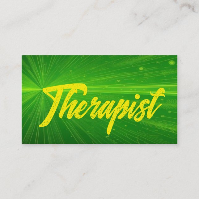 Therapist Bright Green Business Card (Front)