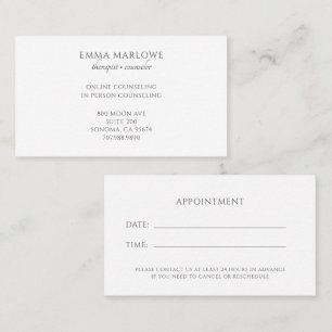 Therapist Business And Appointment Card