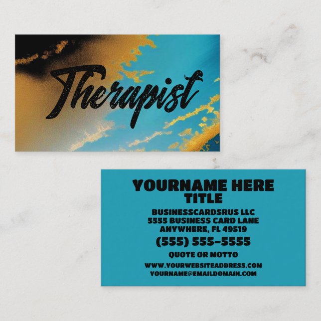 Therapist Colourful Business Card (Front/Back)