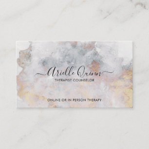 Therapist Counsellor Abstract Watercolor Iridescen Business Card