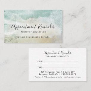 Therapist Counsellor Appointment Reminder And Business Card