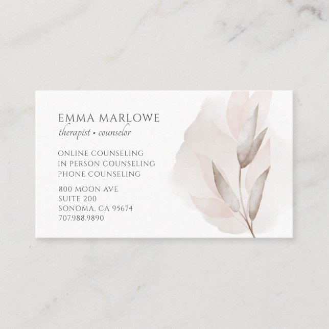 Therapist Counsellor Business & Appointment Card (Front)