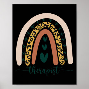 Therapist Counsellor Mental Health Awareness Rainb Poster