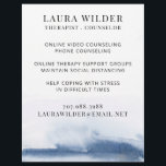 Therapist Counsellor Online Or By Phone Flyer<br><div class="desc">A flyer for a therapist or counsellor specialising in therapy during social distancing. Customise the title and text you use. Lovely serene abstract background. Promote your social distancing therapy services online or by phone.</div>