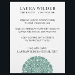 Therapist Counsellor Online Or By Phone Flyer<br><div class="desc">A flyer for a therapist or counsellor specialising in therapy during social distancing. Customise the title and text you use. Lovely serene abstract background. Promote your social distancing therapy services online or by phone.</div>