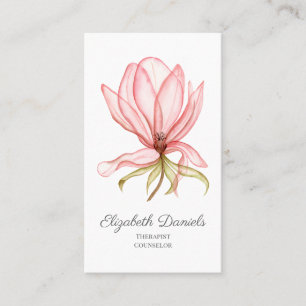 Therapist Counsellor Pink Magnolia Business Card